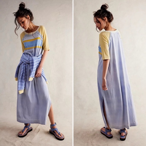Free People Dresses & Skirts - Free People | Rowan midi dress in blue combo